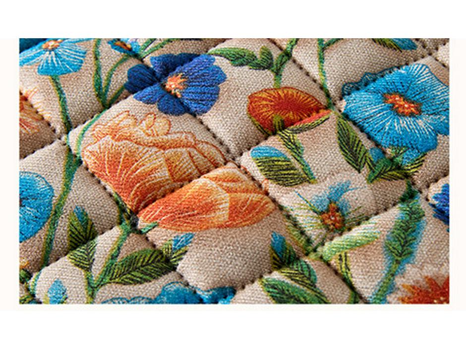 2025 Winter Stylish Floral Velvet-Lined Mid-Length Cotton Coat for Women - Elegant and Warm Autumn/Winter Outerwear