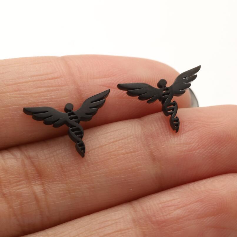 Mini Stainless Steel Cartoon Animal Earrings - Kitten, Deer, Snake, Bee Designs