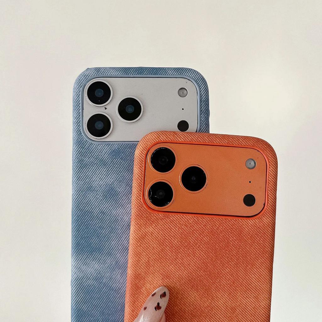 iPhone 17 Air 16 15 14 13 12 11 Pro Max Plus İçin Kovboy Desenli PU Deri Çerçevesiz İnce Kılıf Buzlu Darbeye Dayanıklı Sert Kapak
