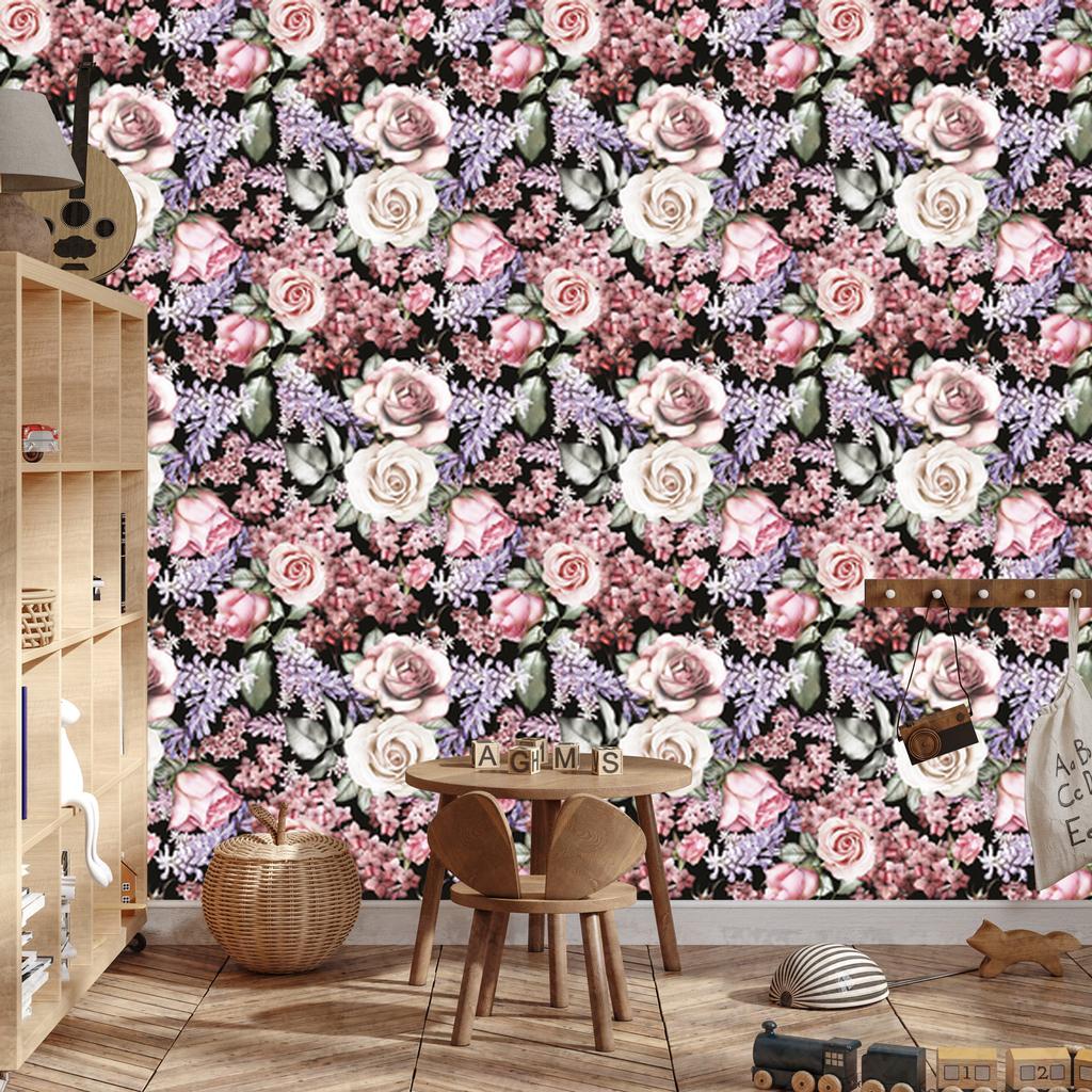 Colorful Roses Wallpaper for Living Room and Bedroom 50x1000