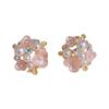 French Gentle and Versatile Flower Round Earrings Fashionable Design High Quality Earrings