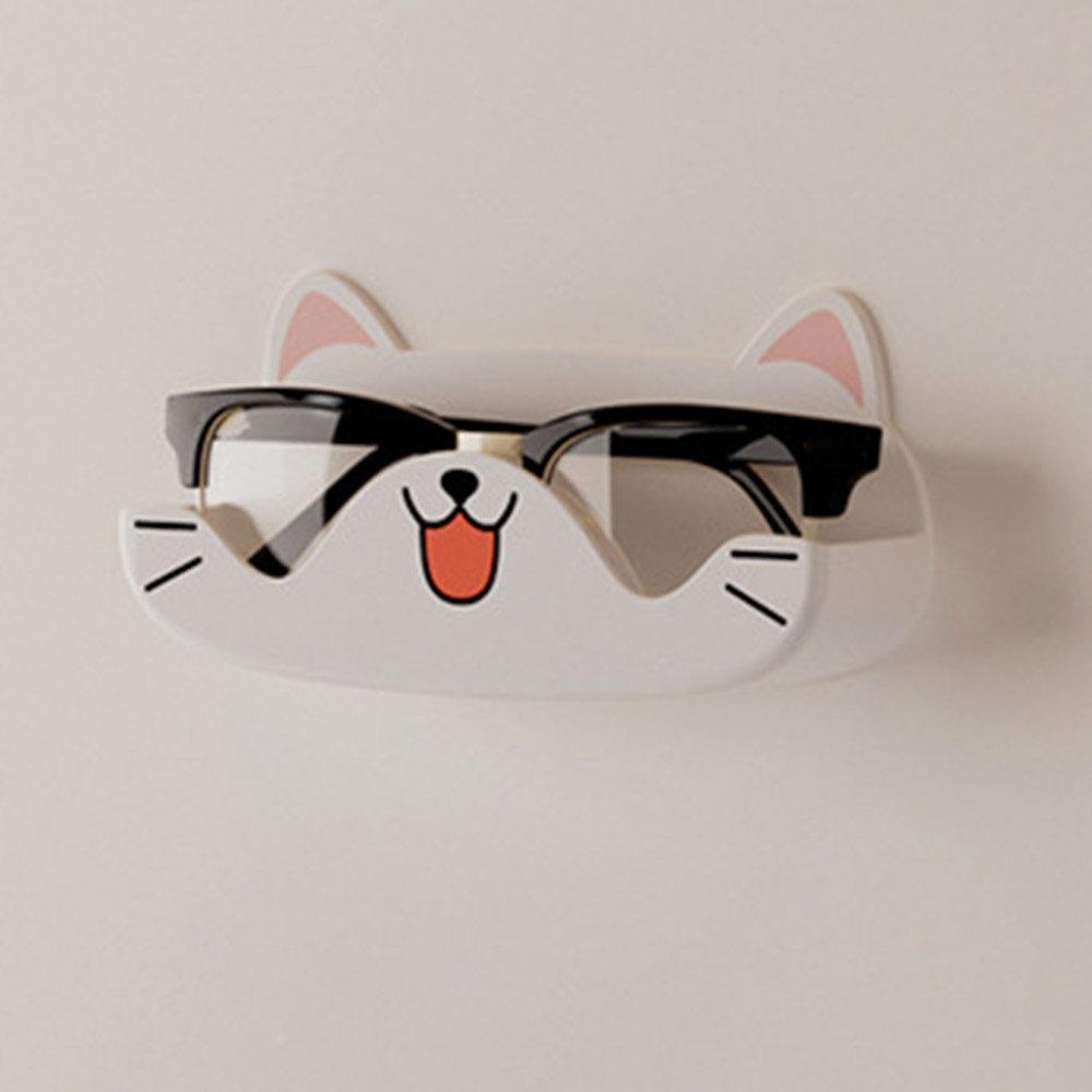 

Cartoon Cat Sunglasses Display Holder Punch-free Wardrobe Decoration Glasses Storage Rack Wall Mounted Home Tidying