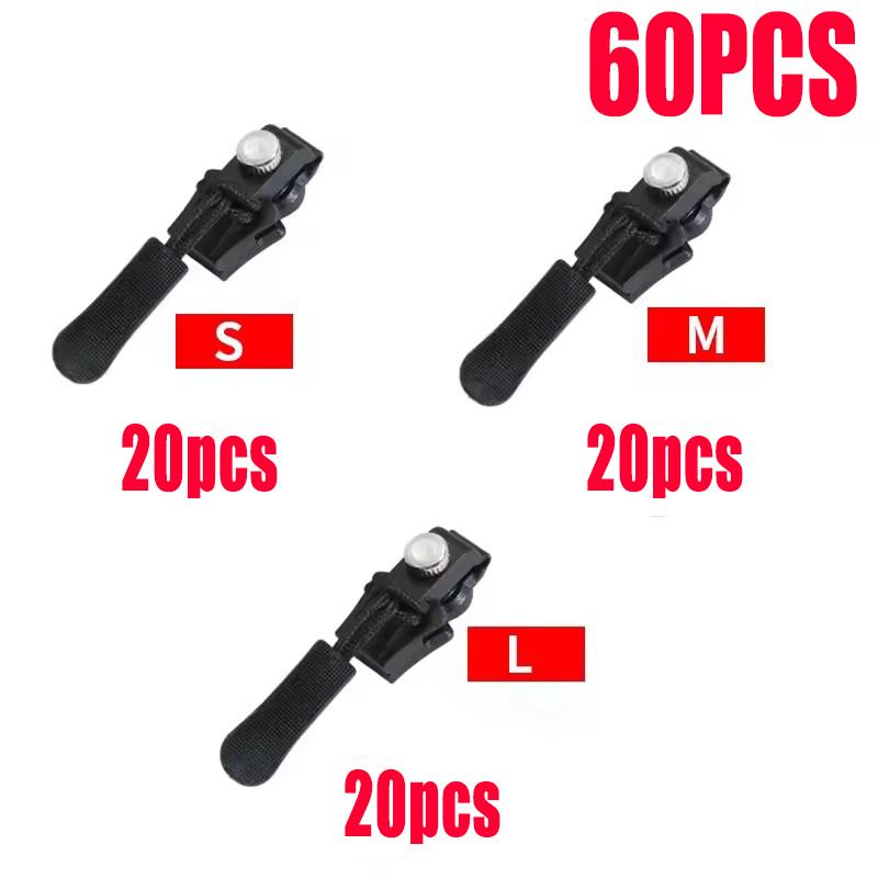3-60Pcs Universal Zipper Repair Kit Quick Instant Detachable Zipper Head Replacement Zipper Slider Pull Jacket Bags Coat DIY Sew