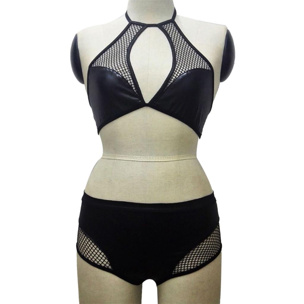 Dámský pásek z umělé kůže Sexy spodní prádlo na spaní Spodní prádlo noční košile