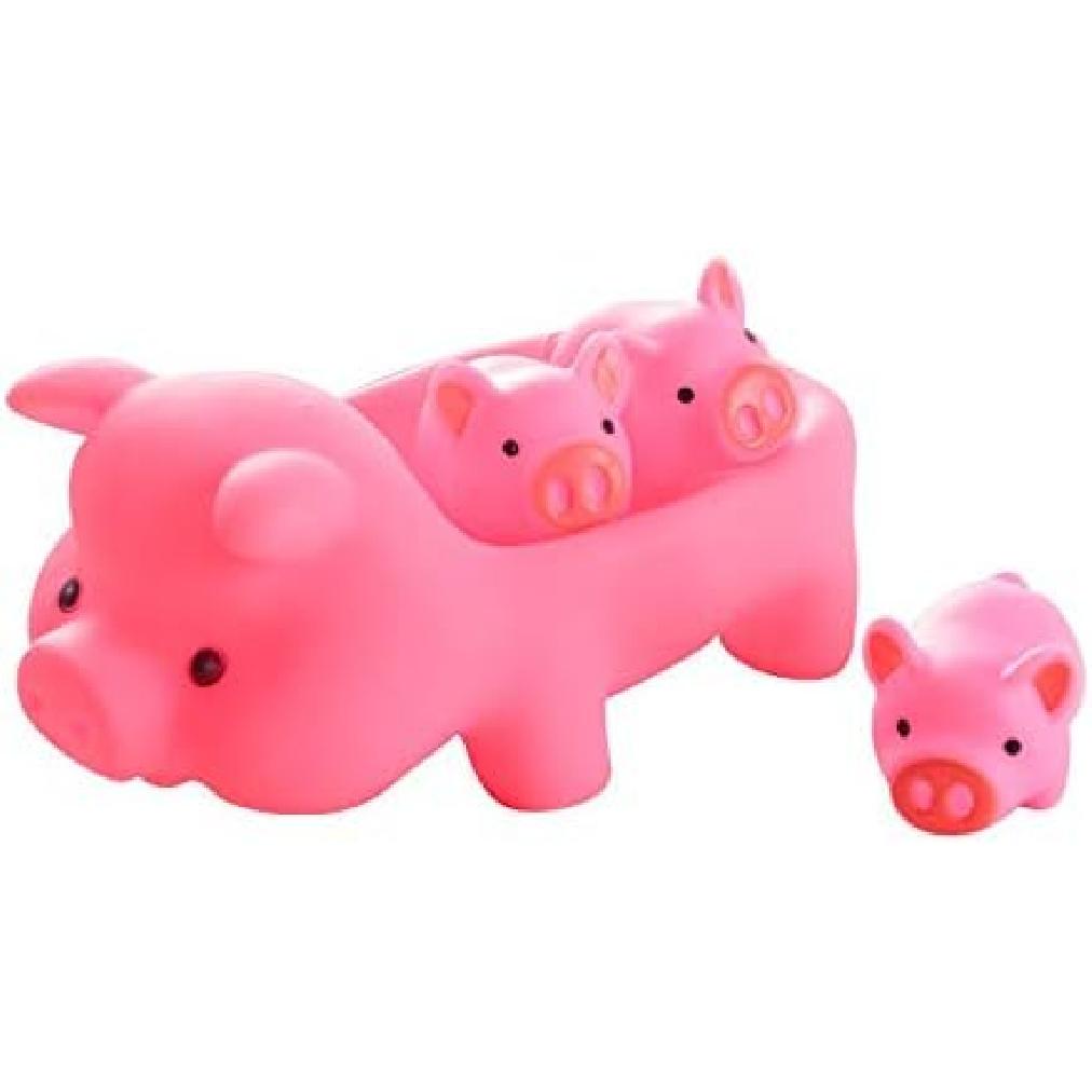 Baby Bath Toys 4Pcs Rubber Pink Pig Family Squeak Float Bath Ducks Bath Tub Shower Toys for Toddlers Boys Girls Pink Pig Family