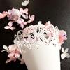 WTEMPO Laser Cutout Flower Tube 50pcs DIY White Love Heart Conical Paper Lace Perfect for Wedding Birthday Party Decorations