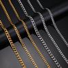Teamer Cuban Chain Necklace for Men Women Basic Punk Stainless Steel Curb Link Chain Chokers Gold Color Men's Necklaces Jewelry
