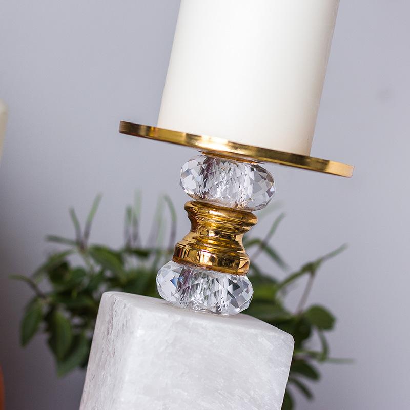 Marble Candle Holder Metallic Gold Candlestick Desktop Accessories Candelabrum Candle Stick Holder Wedding Decorations