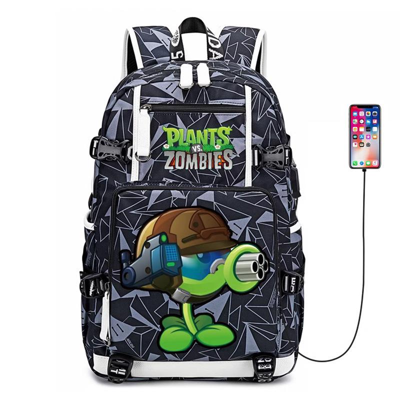 Plants vs. Zombies Backpack for Kids Boys Grades 3-6 Waterproof Lightweight Spinal Protection School Bag