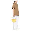 Longchamp Smile Jewelry Logo Catena e Tracolla Staccabili Borsa a Sella in Pelle di Vitello Borsa a Tracolla Piccola da Donna Giallo 10224HDS020