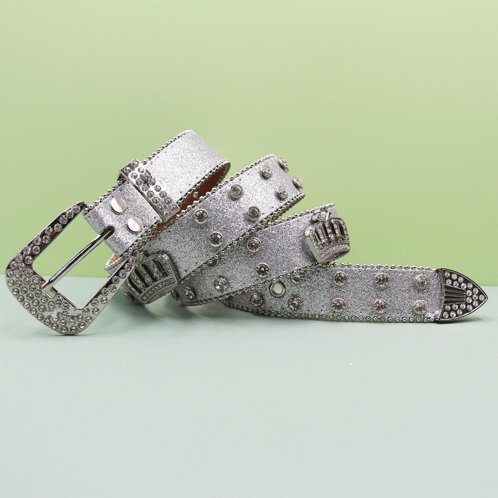 Unisex Rock Fashion Belt with Rhinestones and Sequins