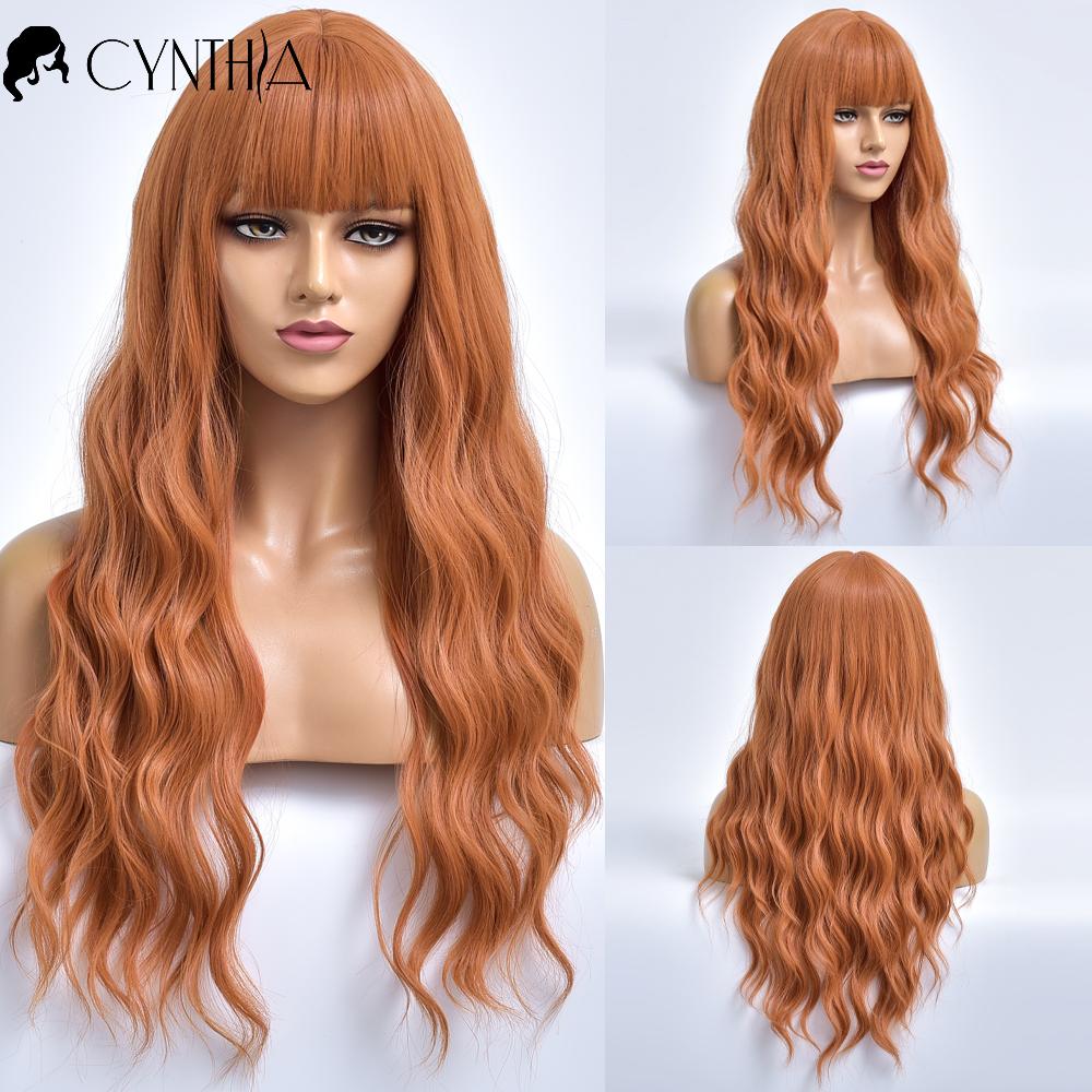 Purple Body Wave Synthetic Wigs For Women Long Ombre Cosplay Party Colorful Wig Natural Hair Heat Resistant Pelucas De Mujer