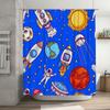 Space Adventure Shower Curtain Vibrant Galaxy Design For Bathroom Decor Cosmic Exploration Pattern Art Print Fabric Waterproof S
