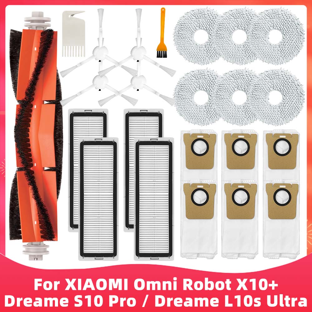 Fit For ( Xiaomi Mijia Omni Robot X10+ / Dreame S10 Pro / Dreame L10s Ultra SE ) Brush Filter Mop Dust Bag Accessory Part