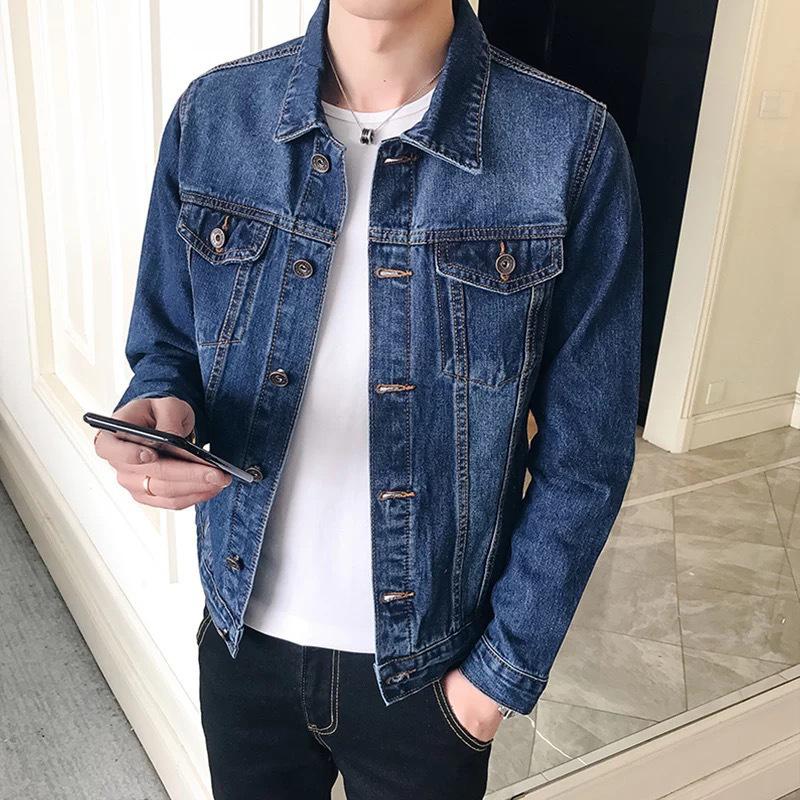 Herren Frühling & Herbst Hong Kong Stil Koreanische Jeansjacke - Trendig, Locker, Hochwertige Freizeitmode.