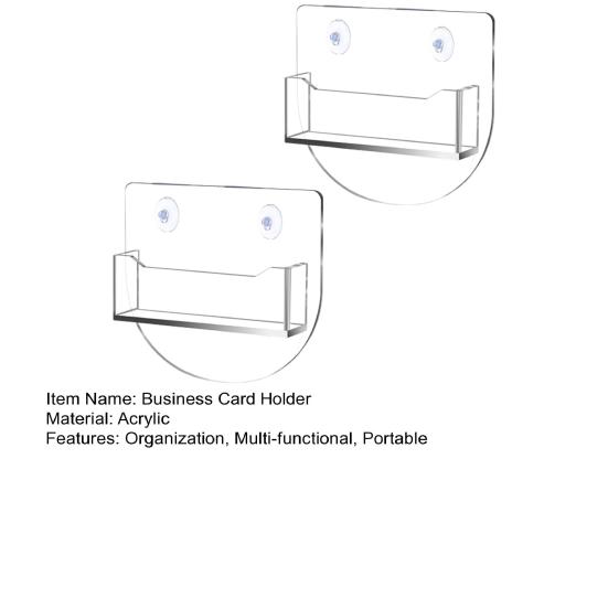 Window Mount Business Card Holder with Suction Cups Clear Acrylic Business Card Display Stand Single Pocket Organizer