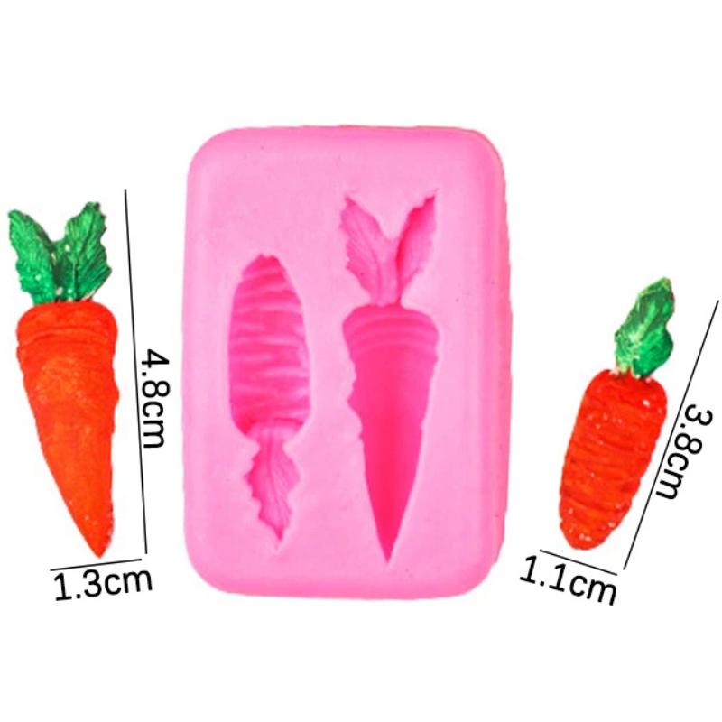 1 Pcs Carrot Fondant Silicone Mold Easter Bunny Hand Stick Rose Carrot Shape Cake Decoration Drip Mold DIY Handmade Art Molds