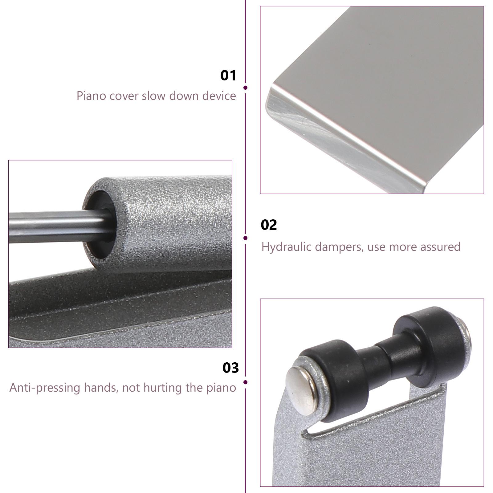 1Pcs Piano Safety Slow Fall Device Aluminum Alloy Buffer Anti Pinch Protection for Keyboard Cover Piano Slow Fall Device dorato
