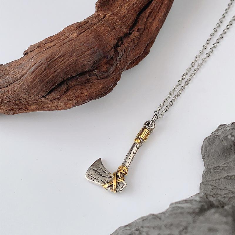 Silber & Gold Kleiner Axt Anhänger Halskette – Personalisierte Hip Hop Schlüsselbein Kette