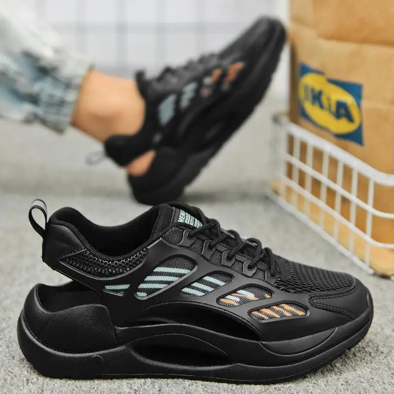 

Летние мужские сандалии Уличные мужские Дышащая сетчатая поверхность Пляжная обувь Молодежный досуг Баотоу Полая рама 39 чёрный