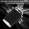 Universal Cold Air Intake Filter Clamp-On Replacement Air Filter Flange Diameter 3 inches/76mm High Performance Washable Filter Black
