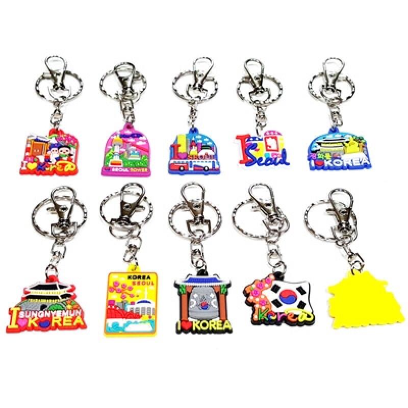 

Korean Famous Tourist Attractions Rubber Keychains (Pack of 10)