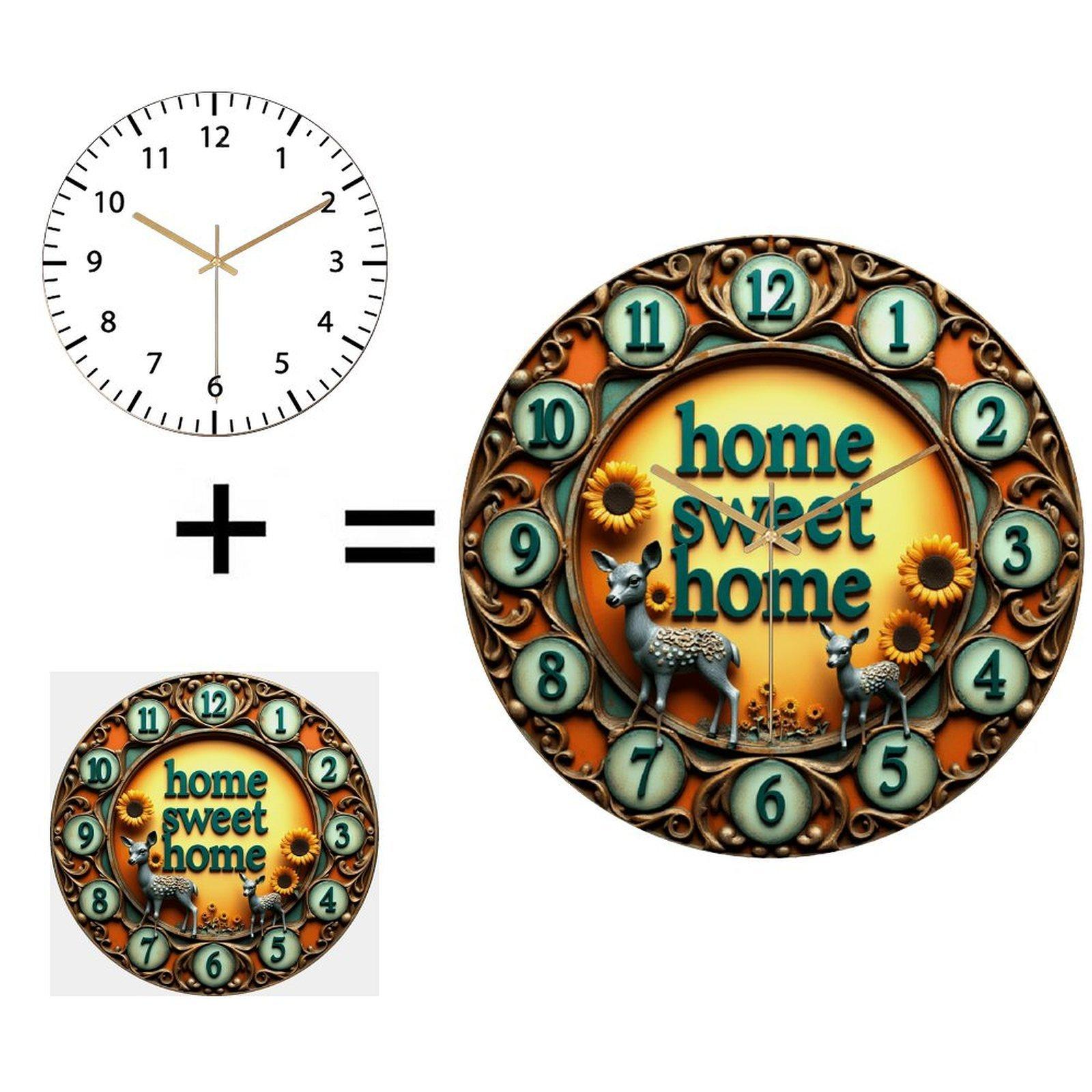 30x30cm Round Wall Clock Designed for Easy Wall Mounting and Leveling (White,12 in(30.48cm))
