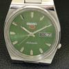 GENUINE VINTAGE SEIKO 5 AUTOMATIC 7019A JAPAN MENS GREEN DIAL WATCH a701592-5 R206b-a701592
