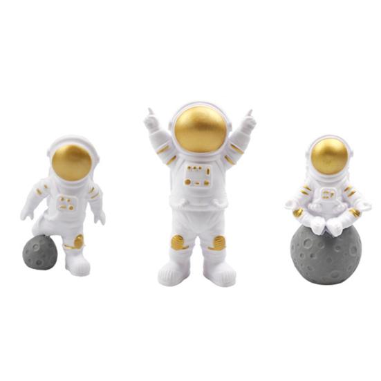 3 szt. Praktyczne Długotrwałe DIY Mini Tort Urodzinowy Dekoracje Astronauty Artykuły Party Ozdoby