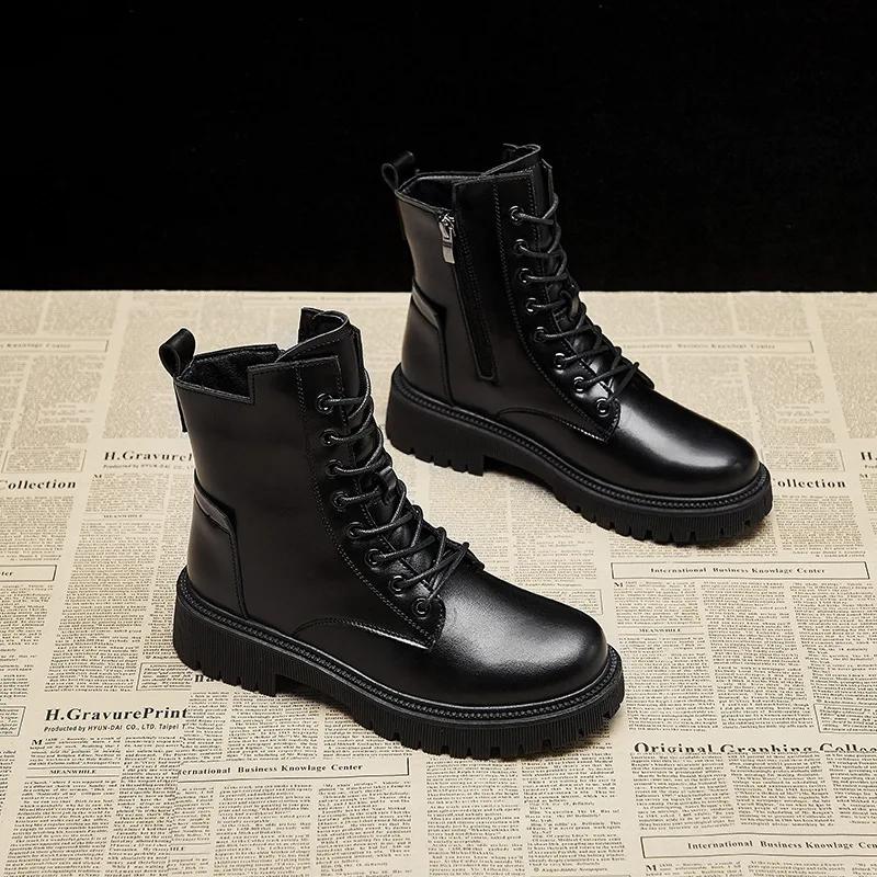 Winter Shoes Boots Women Large Size Dropshipping Non-Slip Women'S Snow Boots Genuine Leather Warm Women'S Ankle Boots
