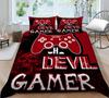 3D Bedding Single Double Bed Game Machine Printed Pillowcase and Quilt Cover 2/3 Pieces for Boys and Men Game Lovers Comfortable Household Bedding