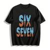 Lässiges T-Shirt mit lustigem Kegel-Druck SIX SEVEN Unisex Vielseitiges Oberteil Reines Baumwoll-T-Shirt