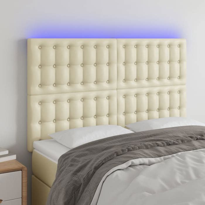 Tête de lit - MAISON EXCLUSIVE - 144 x 5 x 118/128 cm - Similicuir - LED intégrée - Hauteur réglable