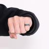 Retro Fashion Arc Ring: Men's Rotating Decompression Titanium Steel Ring