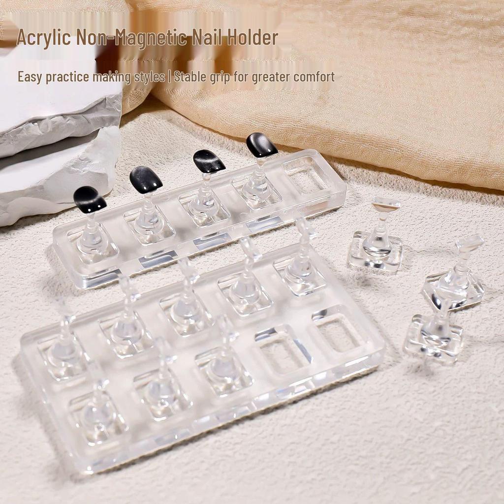 Transparent Wearable Nail Display Stand for Manicure Practice