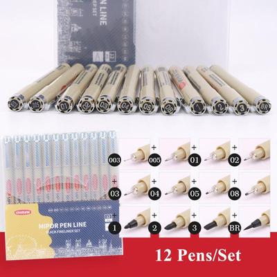Pigma Liner Micron Stift Set Neelde Zeichenstift lot 005 01 02 03 04 05 08 1,0 Pinsel Kunst Marker Fineliner Skizzieren Stift