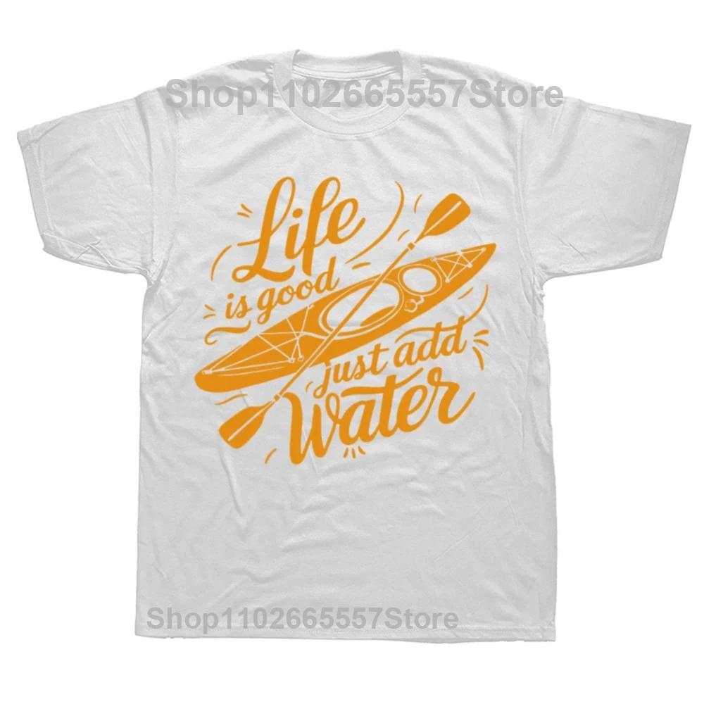 Funny Kayak T Shirts Summer Style Graphic Cotton Streetwear Short Sleeve Unique Basic Print Summer Kayaking Tshirt Men
