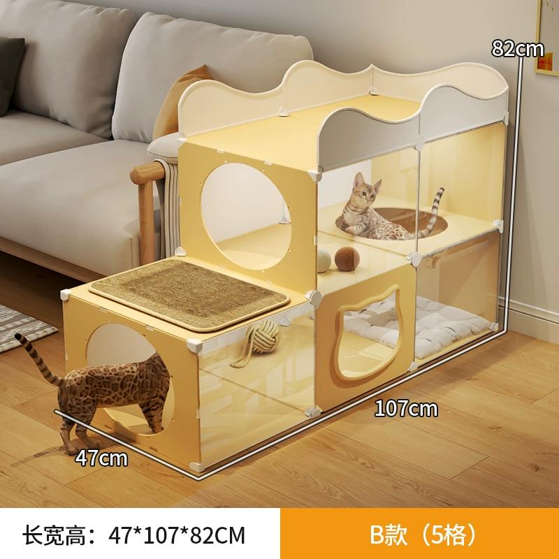 Multi-Level Cats Condo Space Saving Cat Climbing Frame Compact Cat Activity Center for Small Apartments All-in-One Cats Tower