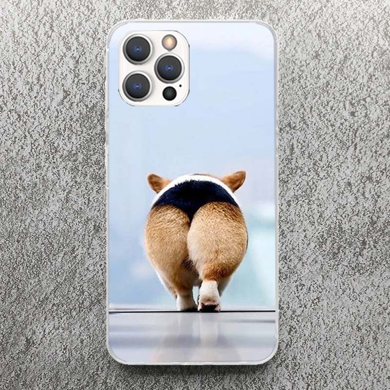 Cute Lovely Corgi Dogs Print Soft Case for iPhone 17 Air 16 16E 15 14 Plus 13 Mini 12 11 Pro Max Phone Shell SE 7 8 Pattern Cove