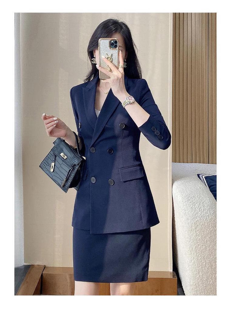 Women's Professional Suit Set: High-End Black Formal Wear for Interviews and Office