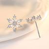 Cercei Dama Snowflake Christmas Earrings with Zirconia 925 Sterling Silver Includes Jewelry Box Silver