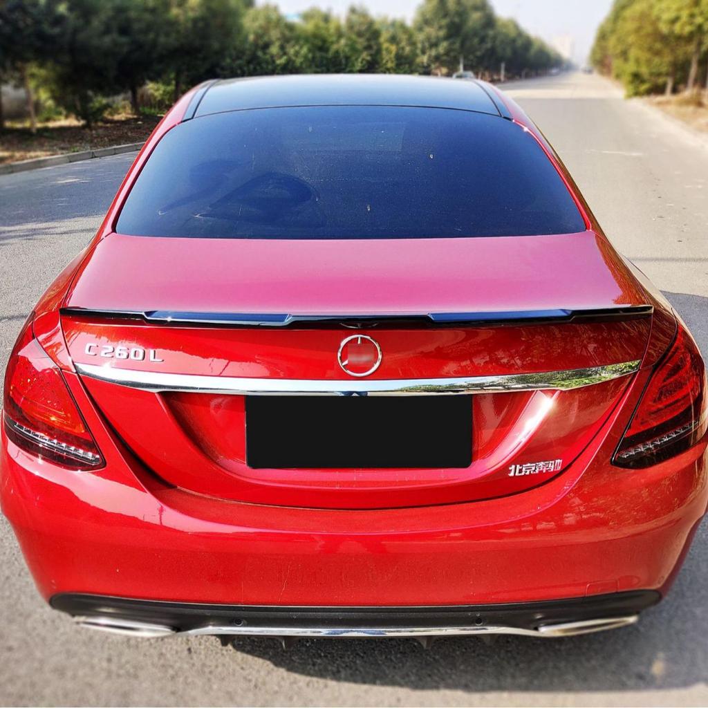 Fits Mercedes-Benz C-Class W205 (2015-2021) AMG Aerodynamic Rear Spoiler & Front Lip Bumper Kit