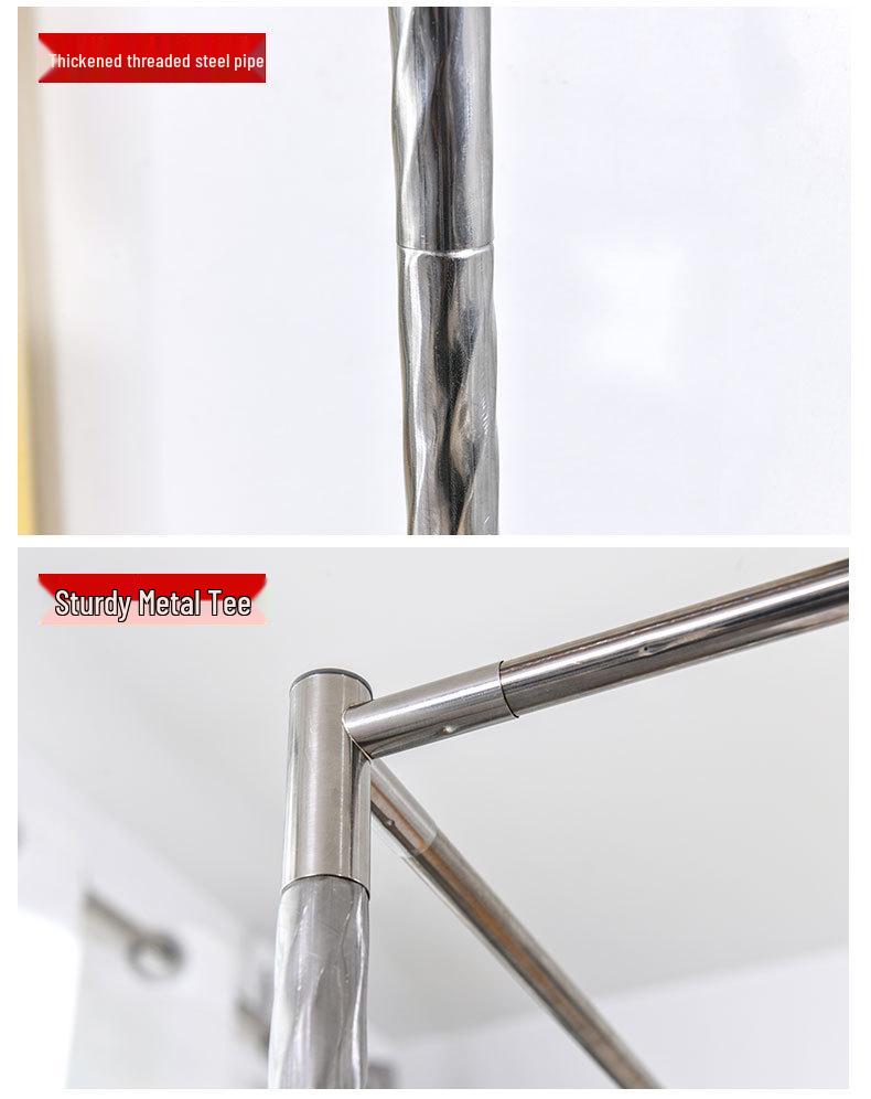 Stainless Steel Mosquito Net Stand with Fan Crossbar for Large Beds