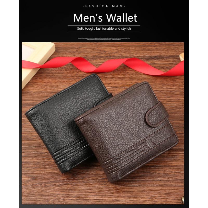 Portfel męski Krótki portfel z zamkiem błyskawicznym i klamrą Nowy portfel Portmonetka