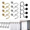 Set of 4 Practical Shower Curtain Rings Decorative Metal Hook with Hollow Sphere Designs for Bathroom Liners