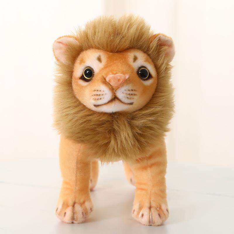 23/28cm Simulation Male Lion Plush Toys Lifelike Panthera Leo Stuffed Dolls Cute King of Grassland Room Decor Kids Birthday Gift