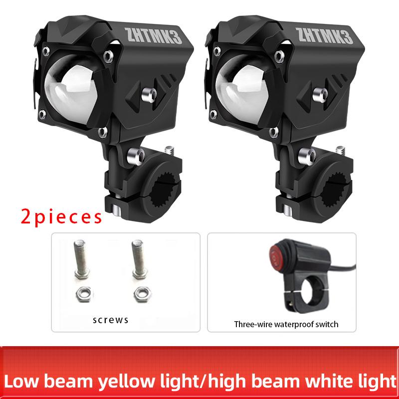 

Мотоциклетные светодиодные рабочие фары 12 В 60 Вт, вспомогательные противотуманные фары для грузовиков, тягачей, внедорожников, квадроциклов 4X4, универсальные фары для вождения 2PCS-KG белый/жёлтый
