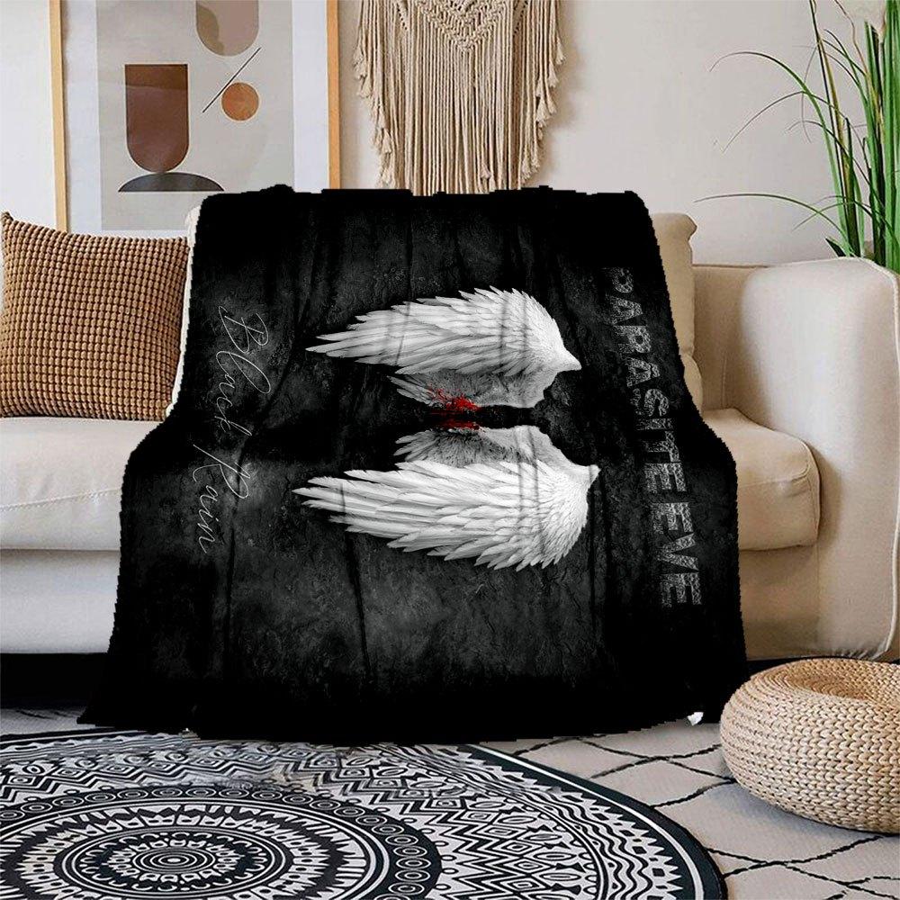 

Parasite Eve Black Rain Wings T-Shirt Men Women Unisex Tee Shirt TopBlanket Flannel Throw Blanket for Sofa, Bed, Travel, Camping, Office, Co 150x180cm