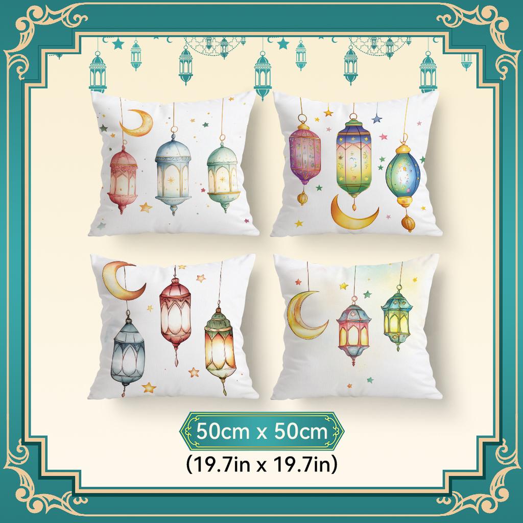 Ramadan Lantern Cushion Pillowcase Printed Polyester 40/45/50Cm Throw Pillowcover Decorative Sofa Cushion Pillowslip Home Decor
