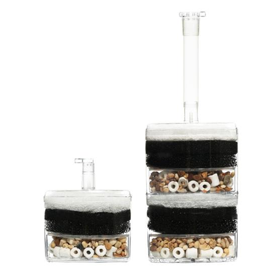 Aquarium Corner Filter Fish Tank Air Driven Sponge Filter Bio Filtration Corner Filter with Multi Kinds of Filter Media for Fry Shrimp Nano Fish Tank